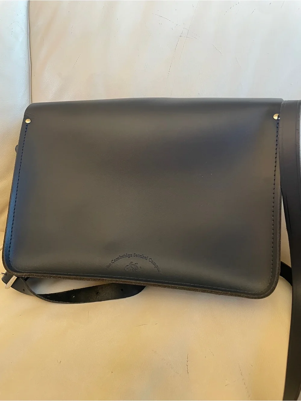 🇬🇧 The Cambridge Satchel Company-Black Leather and Calf Skin Messenger Bag